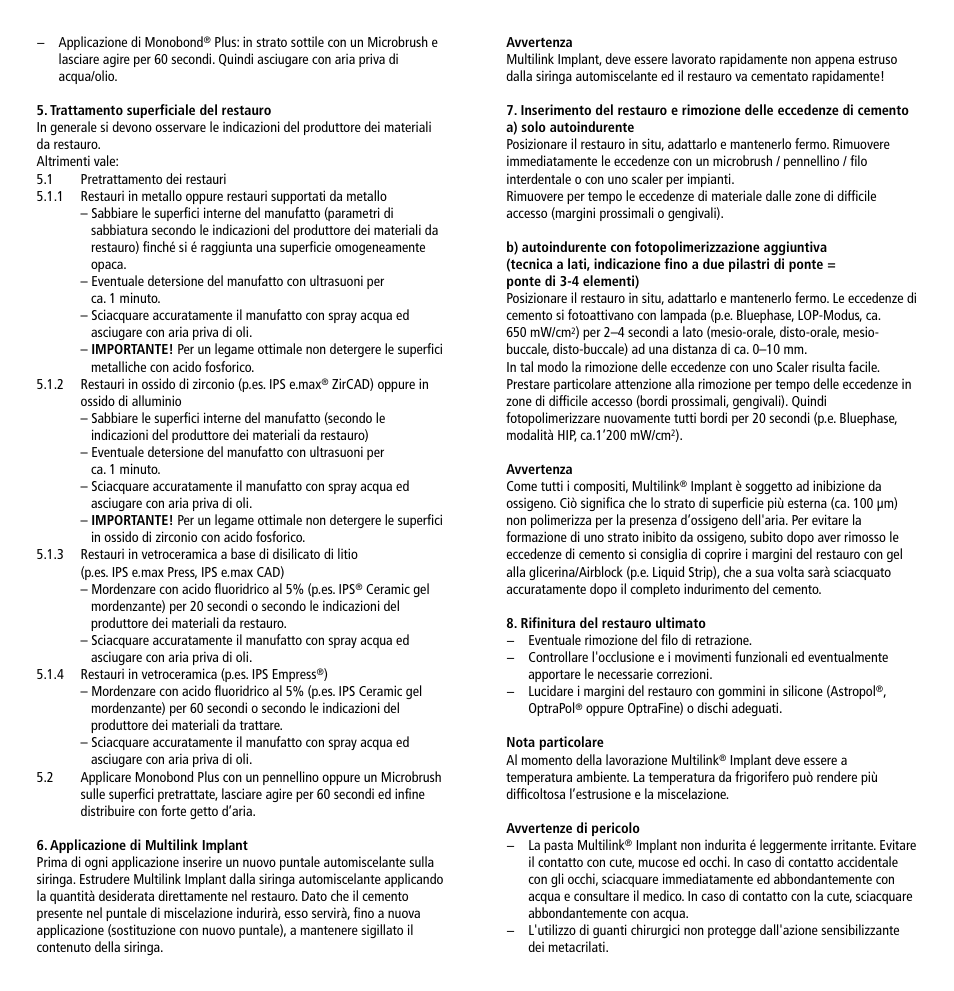 Ivoclar Vivadent Multilink Implant User Manual | Page 10 / 40