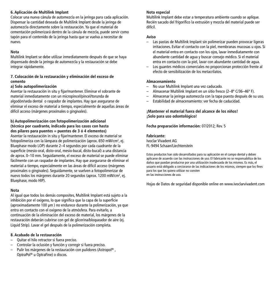 Ivoclar Vivadent Multilink Implant User Manual | Page 13 / 40