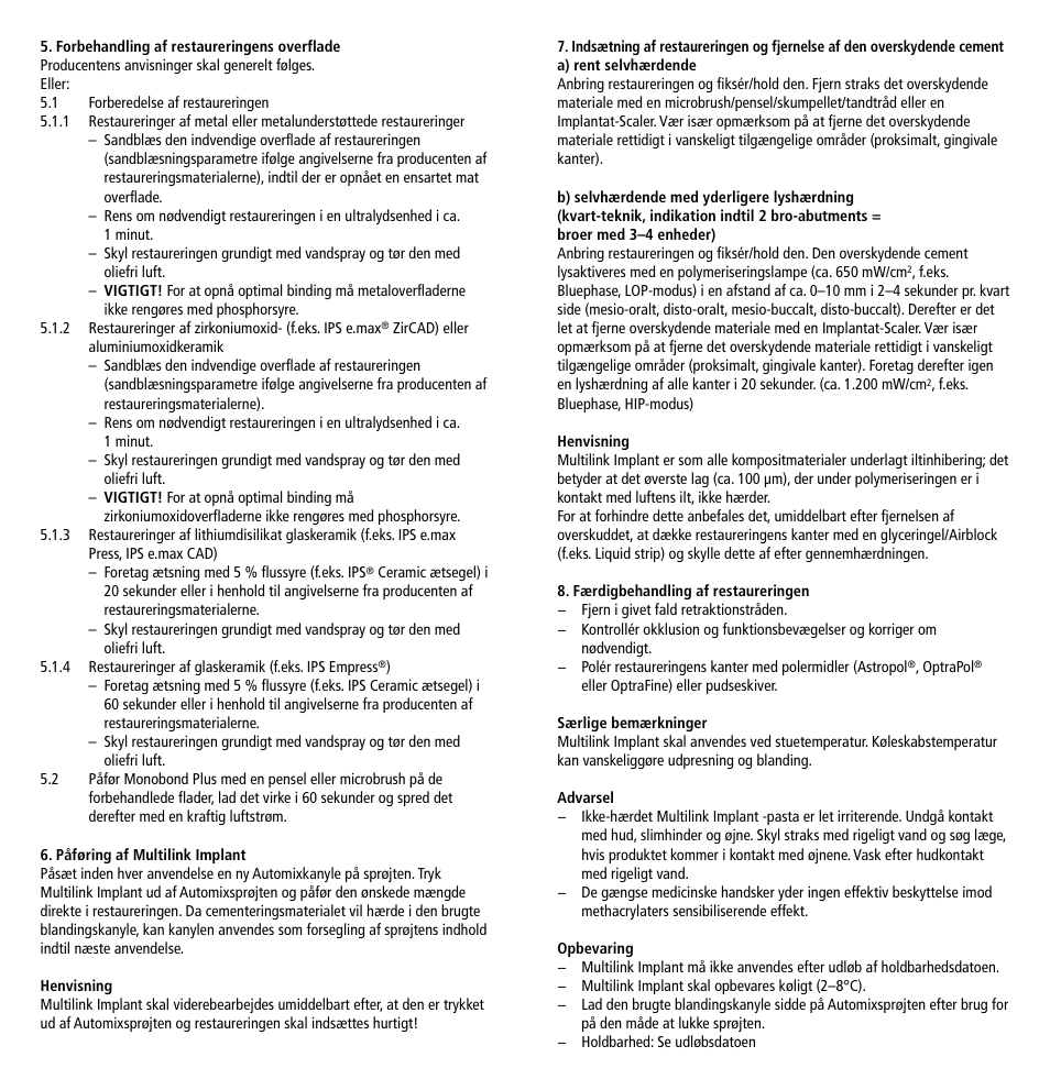 Ivoclar Vivadent Multilink Implant User Manual | Page 20 / 40