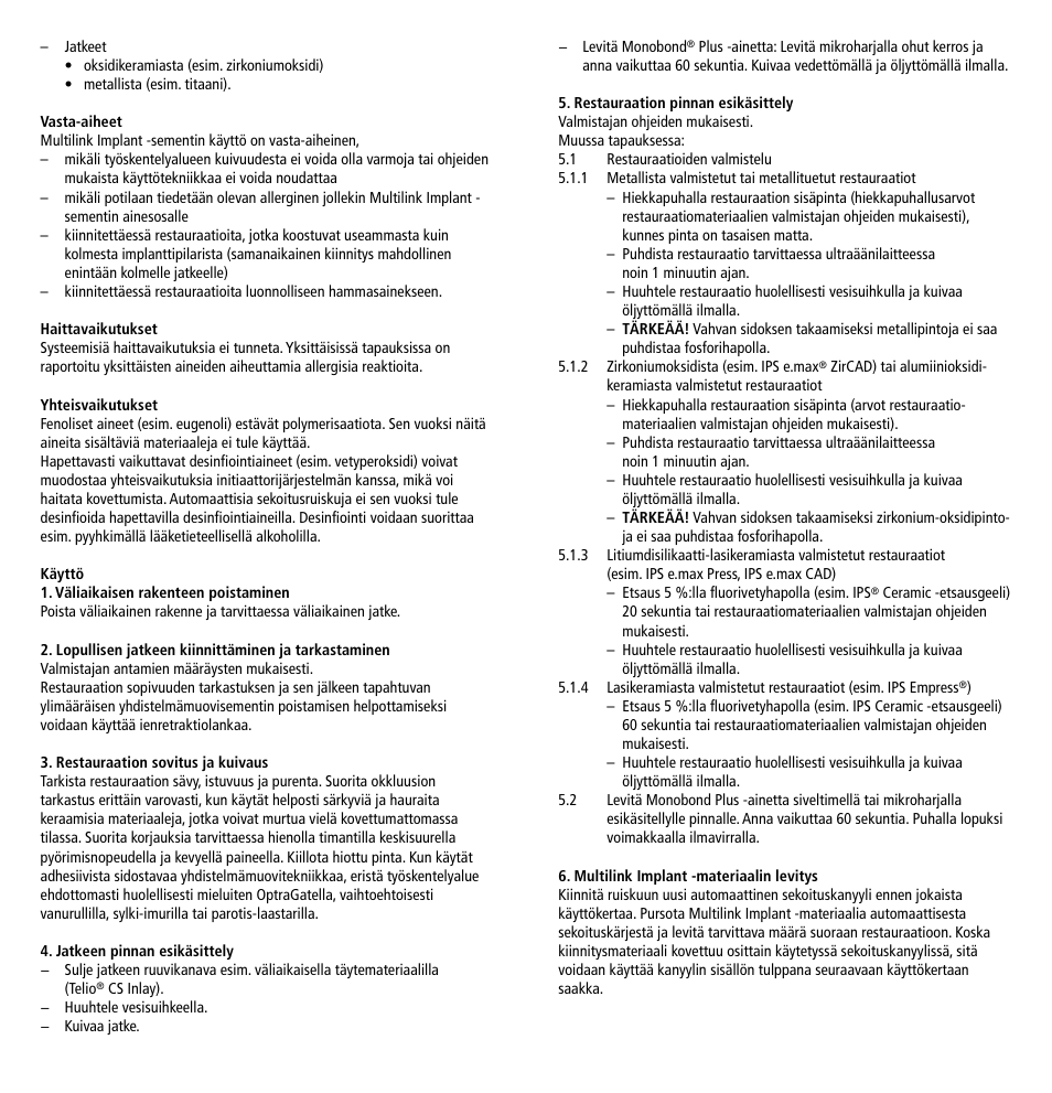 Ivoclar Vivadent Multilink Implant User Manual | Page 22 / 40