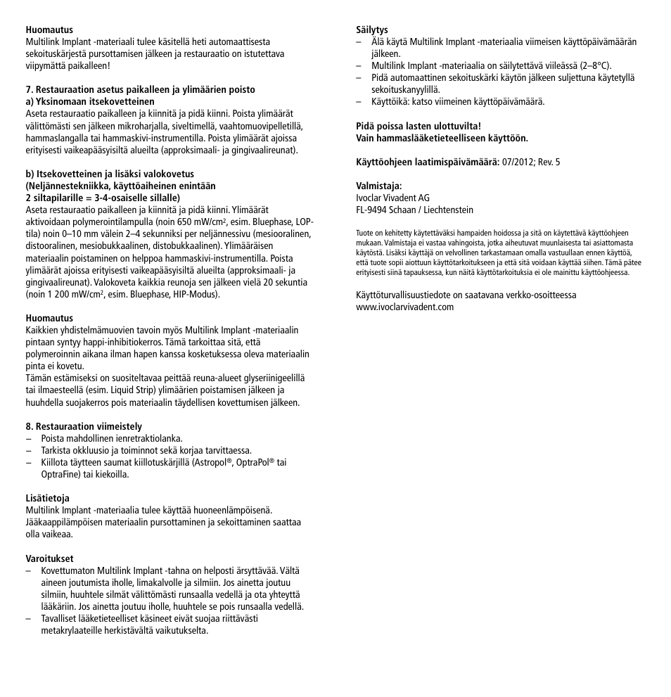 Ivoclar Vivadent Multilink Implant User Manual | Page 23 / 40