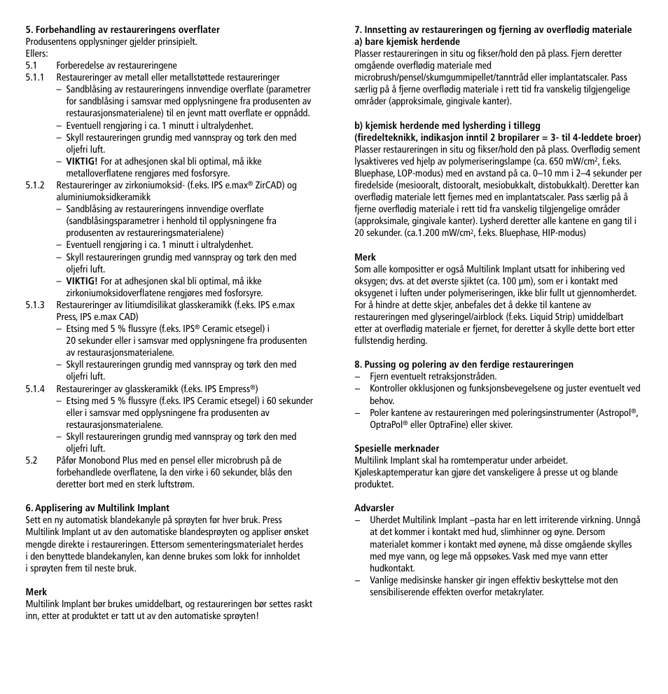 Ivoclar Vivadent Multilink Implant User Manual | Page 25 / 40