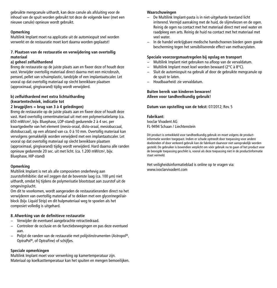 Ivoclar Vivadent Multilink Implant User Manual | Page 28 / 40