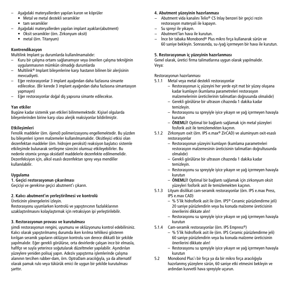 Ivoclar Vivadent Multilink Implant User Manual | Page 32 / 40