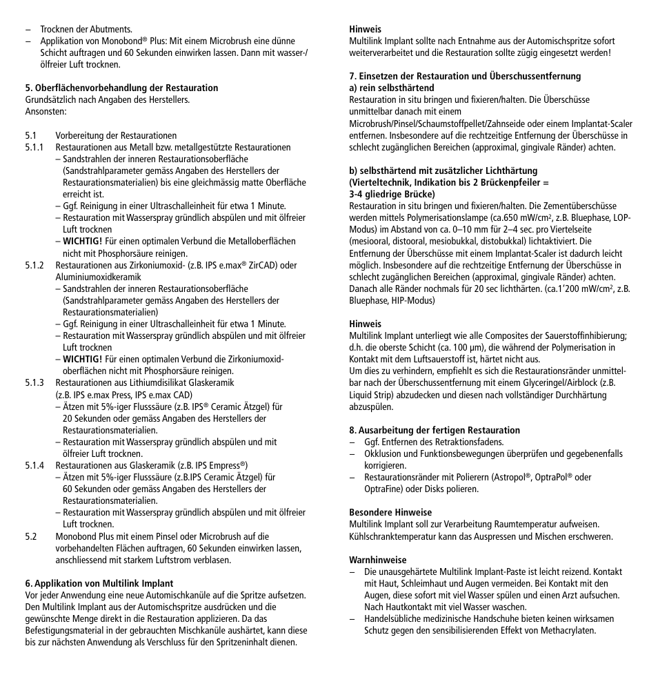 Ivoclar Vivadent Multilink Implant User Manual | Page 5 / 40
