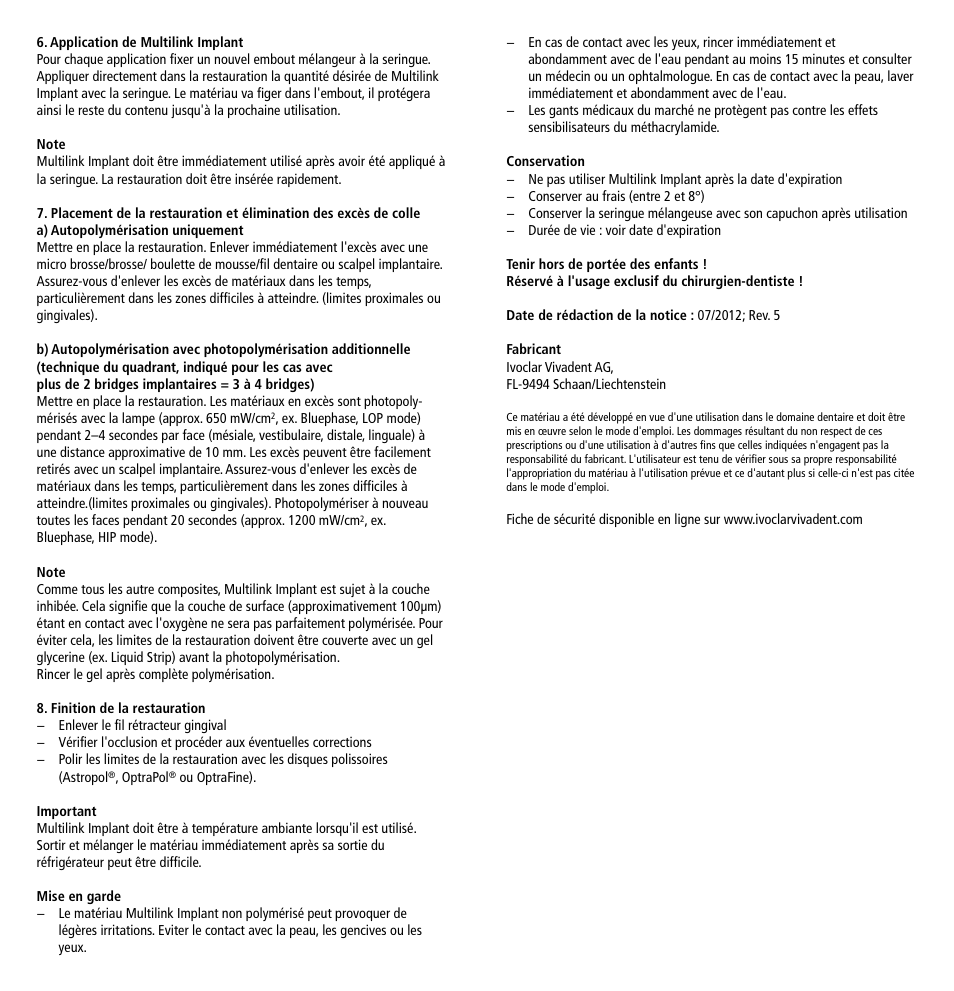 Ivoclar Vivadent Multilink Implant User Manual | Page 8 / 40