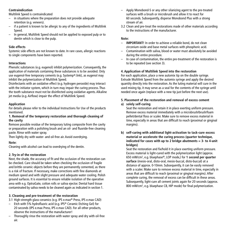 Ivoclar Vivadent Multilink Speed User Manual | Page 2 / 14