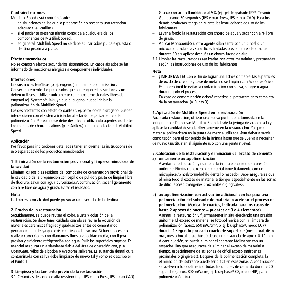 Ivoclar Vivadent Multilink Speed User Manual | Page 6 / 14