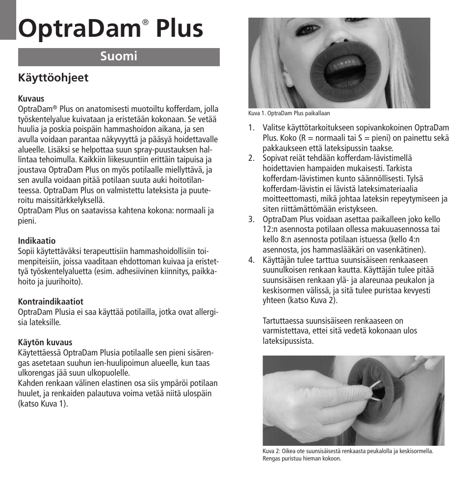 Suomi, Optradam, Plus | Ivoclar Vivadent OptraDam Plus User Manual | Page 18 / 31