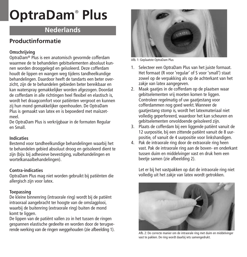 Nederlands, Optradam, Plus | Ivoclar Vivadent OptraDam Plus User Manual | Page 22 / 31