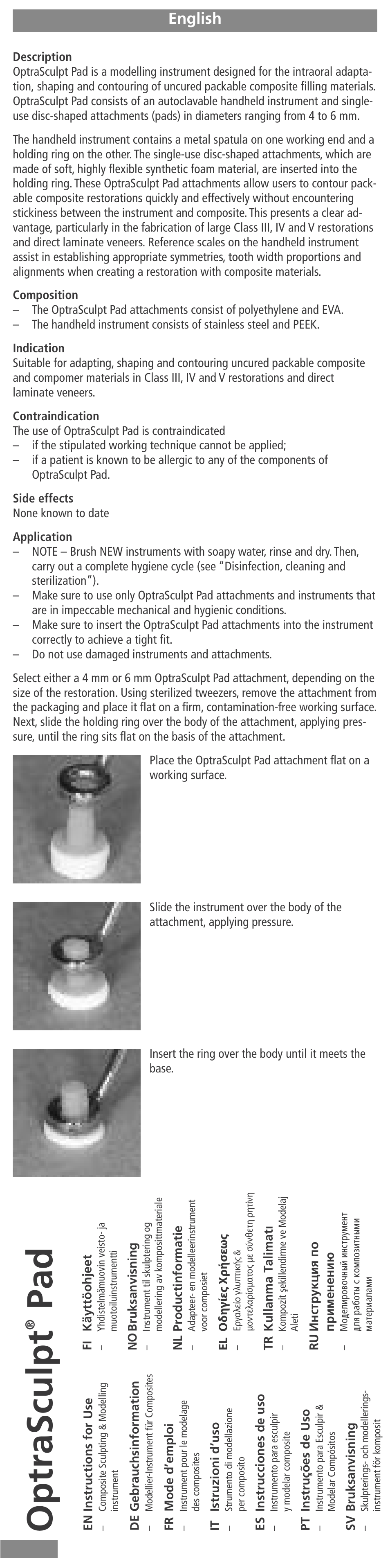 Ivoclar Vivadent OptraSculpt Pad User Manual | 39 pages