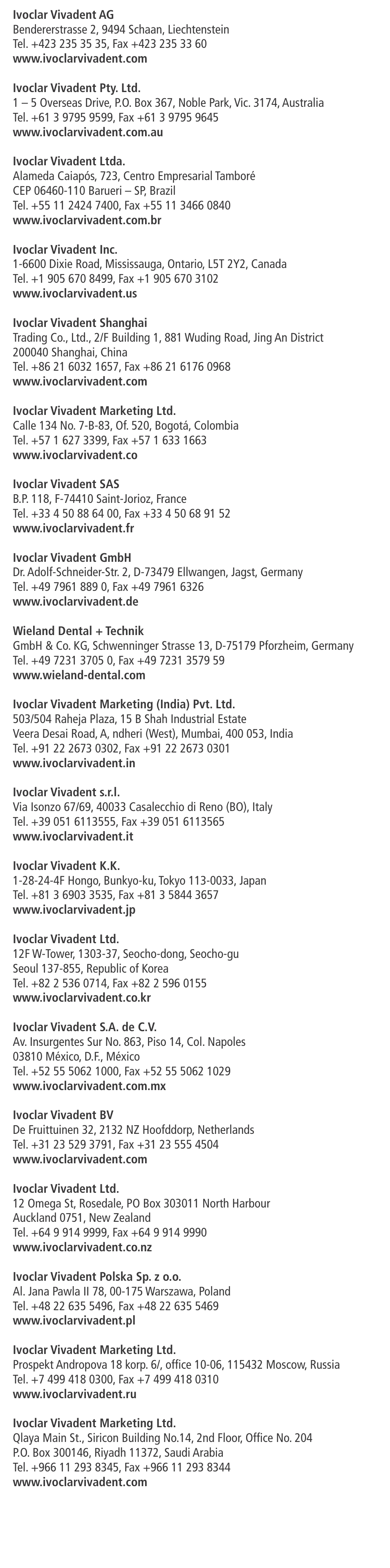 Ivoclar Vivadent OptraSculpt Pad User Manual | Page 38 / 39