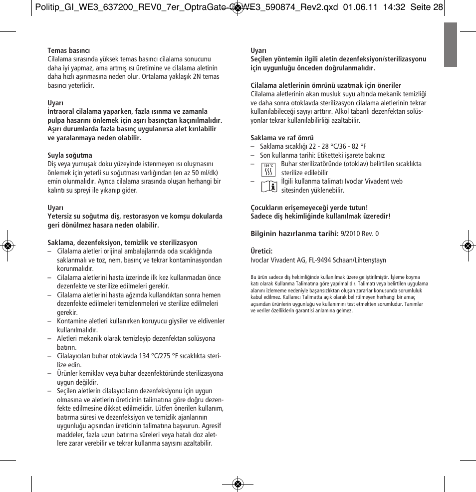 Ivoclar Vivadent Politip User Manual | Page 28 / 34