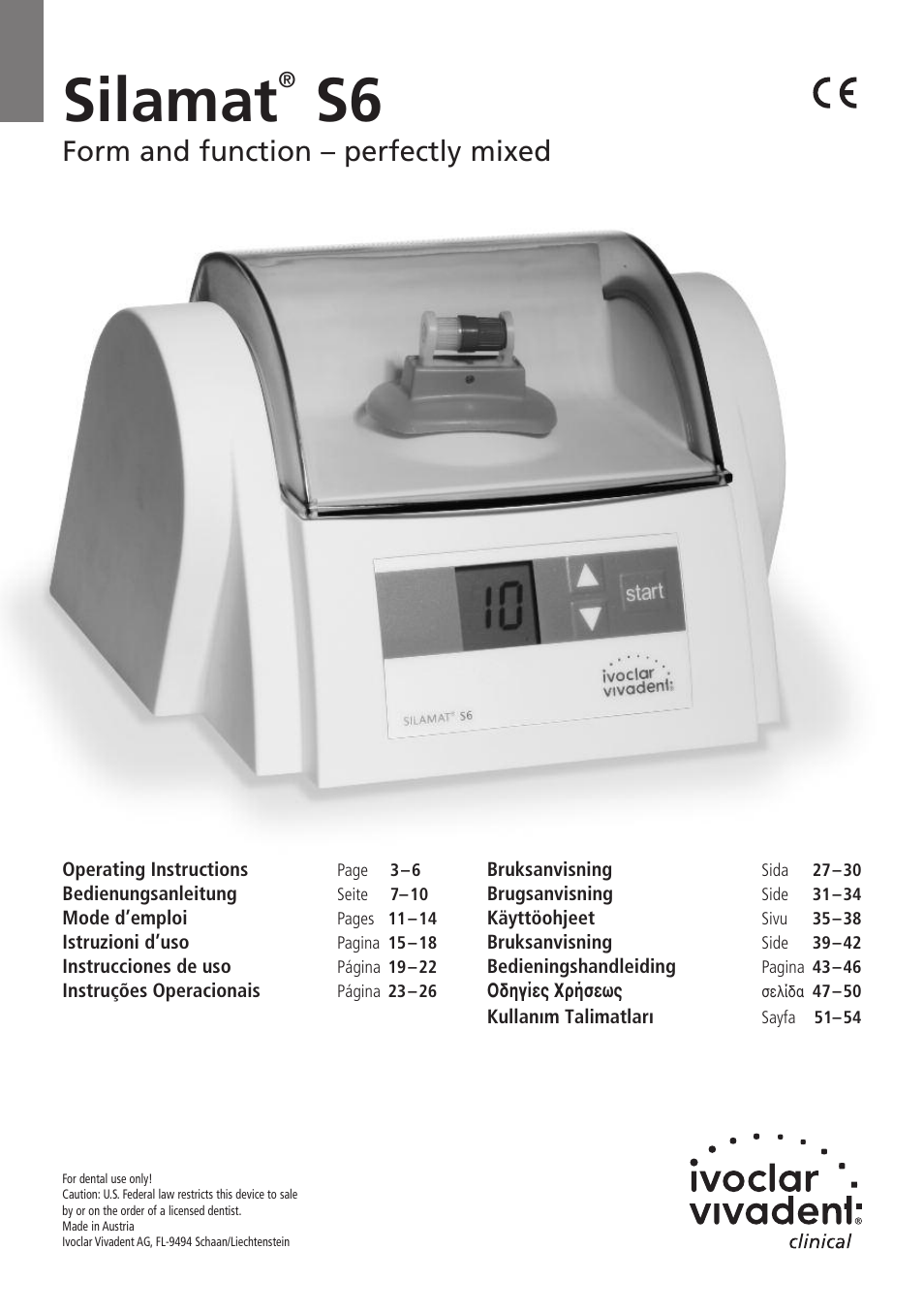 Ivoclar Vivadent Silamat S6 User Manual | 56 pages