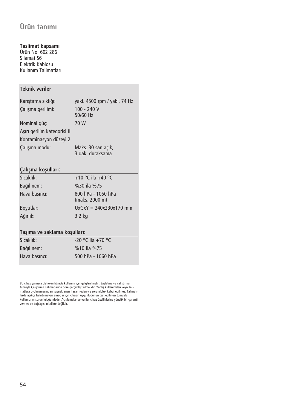 Ürün tan›m | Ivoclar Vivadent Silamat S6 User Manual | Page 54 / 56