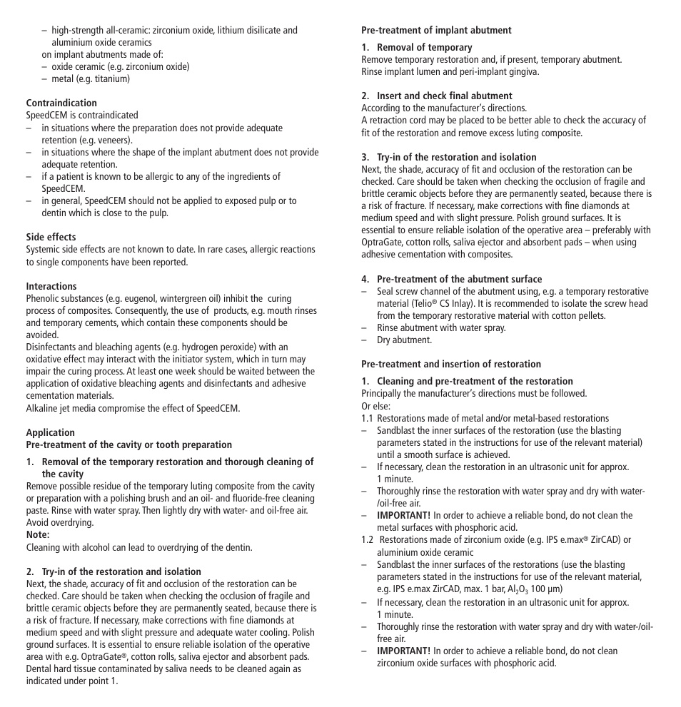 Ivoclar Vivadent SpeedCEM User Manual | Page 2 / 44