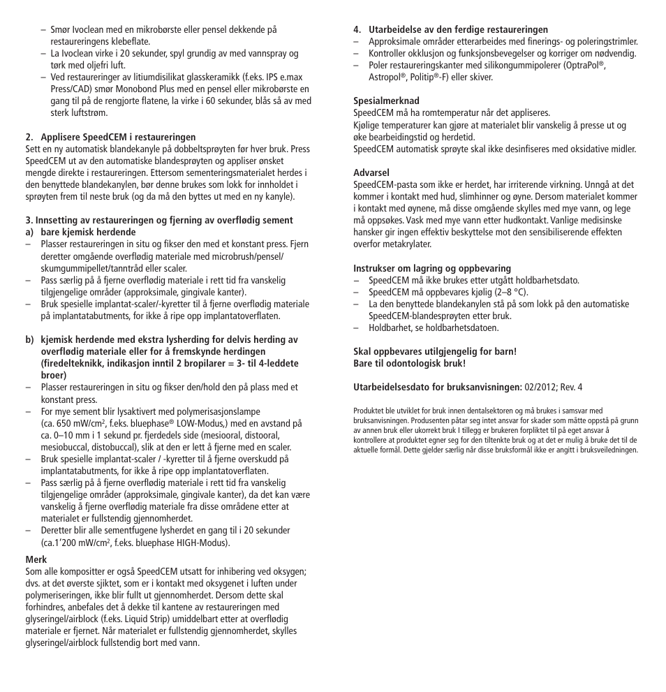 Ivoclar Vivadent SpeedCEM User Manual | Page 28 / 44