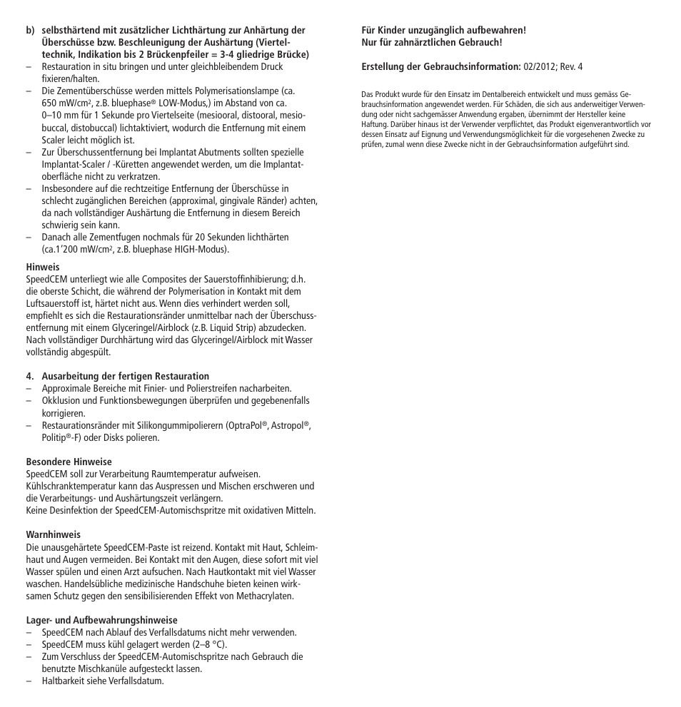 Ivoclar Vivadent SpeedCEM User Manual | Page 6 / 44