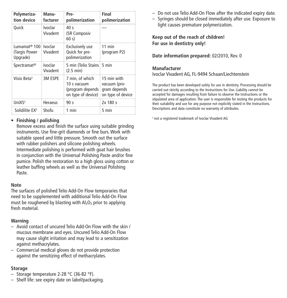 Ivoclar Vivadent Telio Add-On Flow User Manual | Page 3 / 40