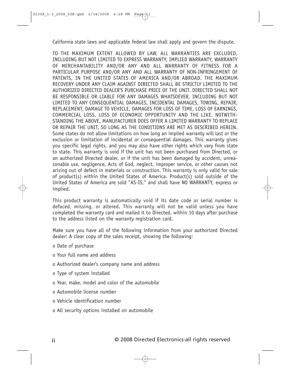 CLIFFORD 330X1 User Manual | Page 3 / 19