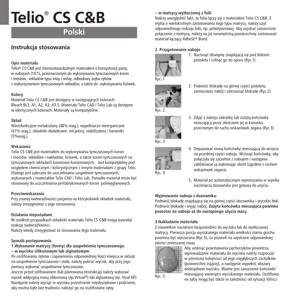 Polski, Telio, Cs c&b | Ivoclar Vivadent Telio CS C User Manual | Page 35 / 38