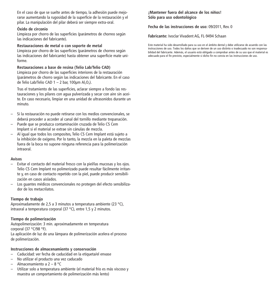 Ivoclar Vivadent Telio CS Cem Implant User Manual | Page 10 / 31