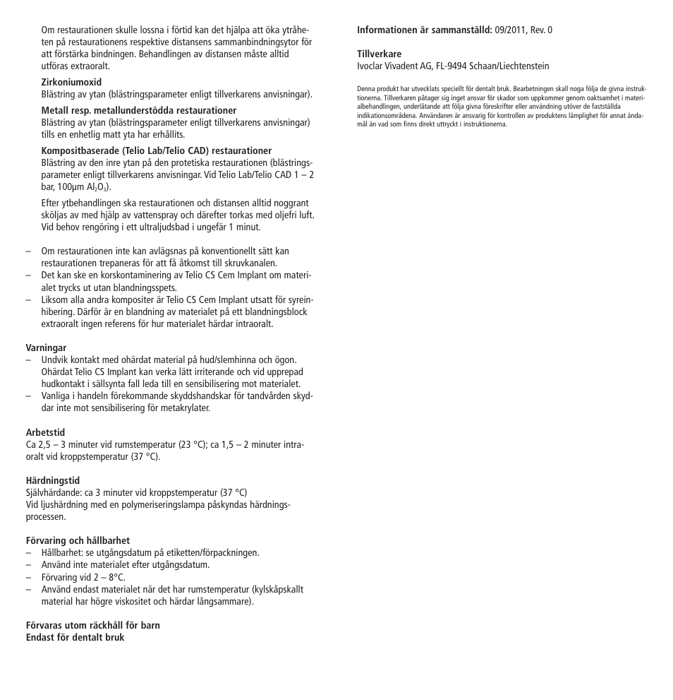 Ivoclar Vivadent Telio CS Cem Implant User Manual | Page 14 / 31