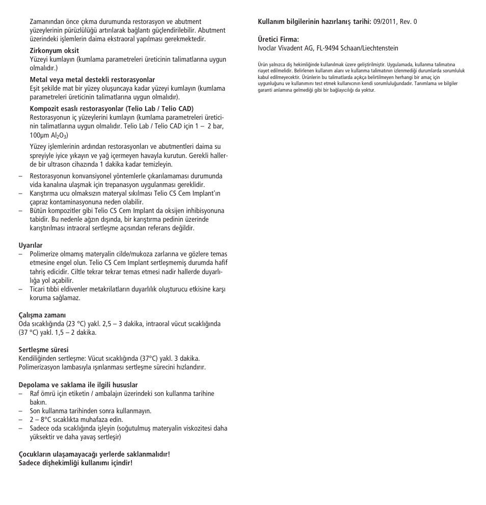 Ivoclar Vivadent Telio CS Cem Implant User Manual | Page 26 / 31