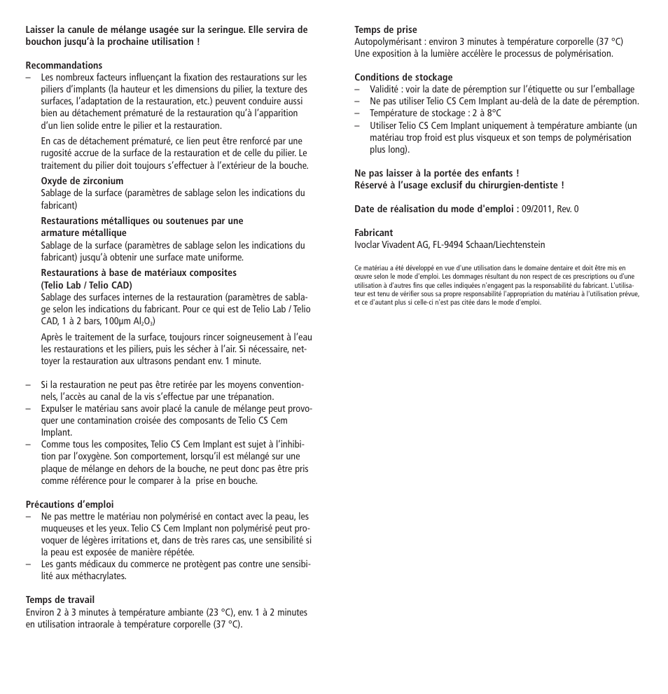 Ivoclar Vivadent Telio CS Cem Implant User Manual | Page 6 / 31