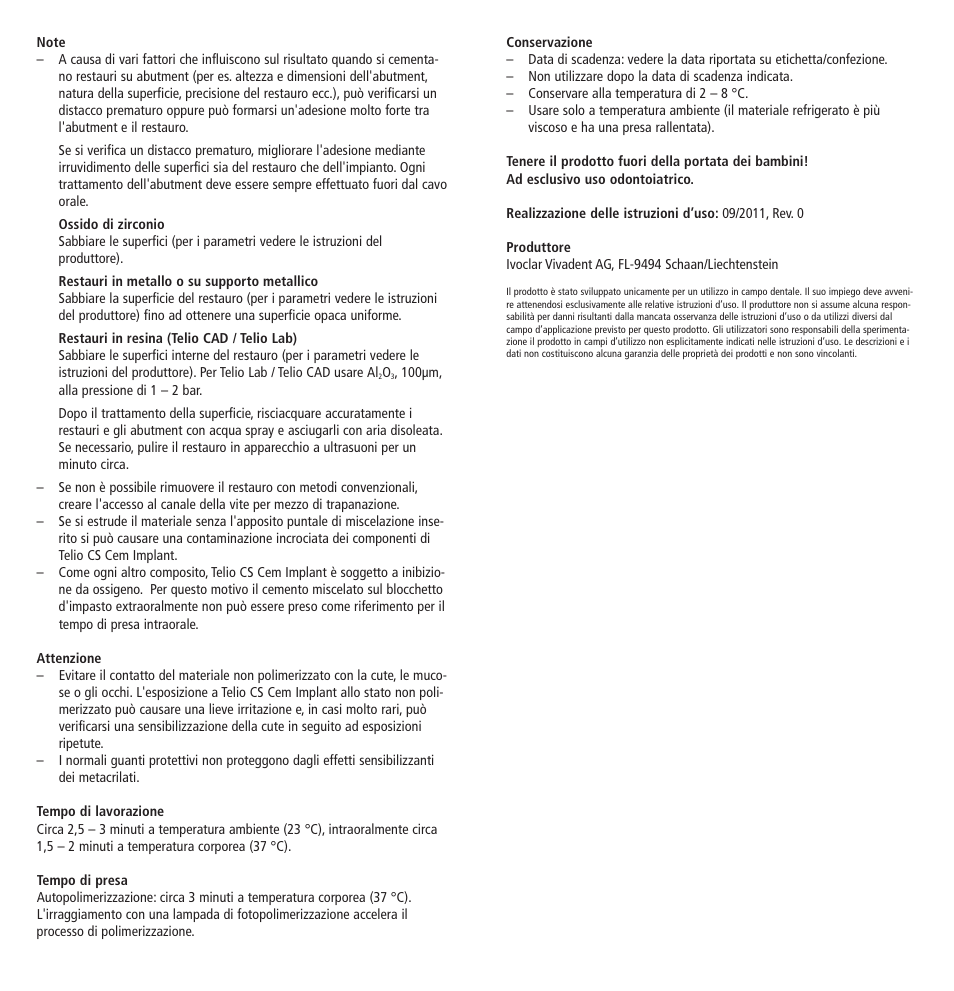 Ivoclar Vivadent Telio CS Cem Implant User Manual | Page 8 / 31