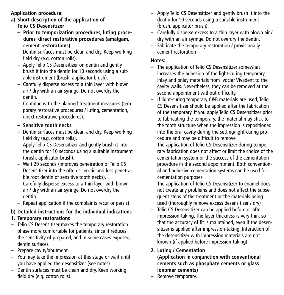 Ivoclar Vivadent Telio CS Desensitizer User Manual | Page 2 / 43