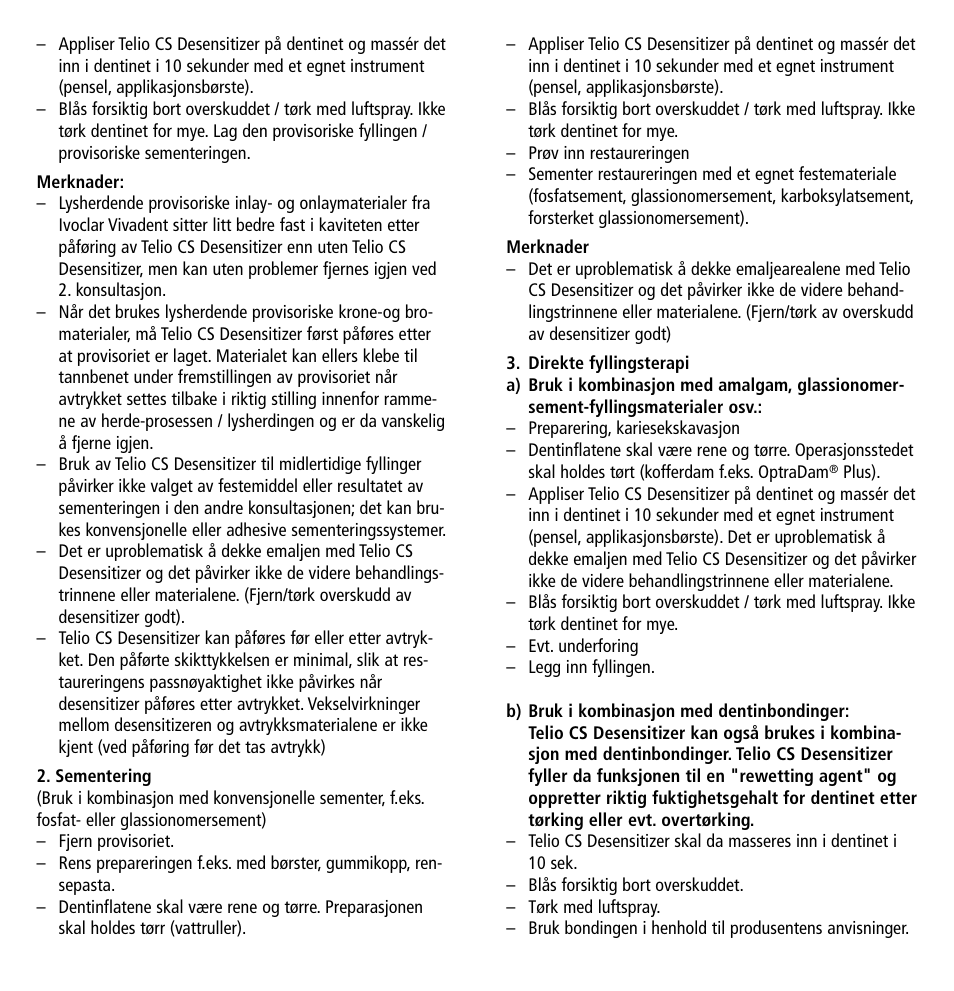 Ivoclar Vivadent Telio CS Desensitizer User Manual | Page 27 / 43