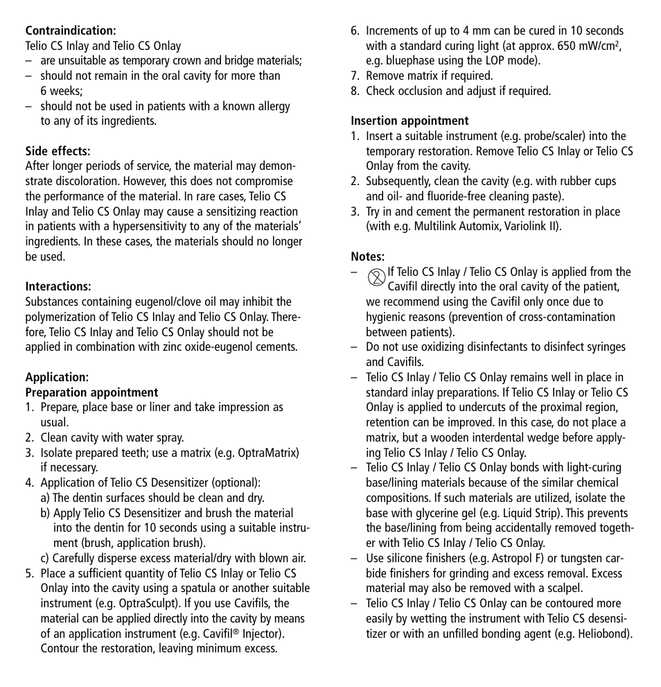 Ivoclar Vivadent Telio CS Inlay User Manual | Page 2 / 36