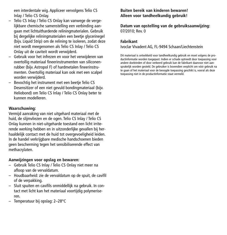 Ivoclar Vivadent Telio CS Inlay User Manual | Page 25 / 36