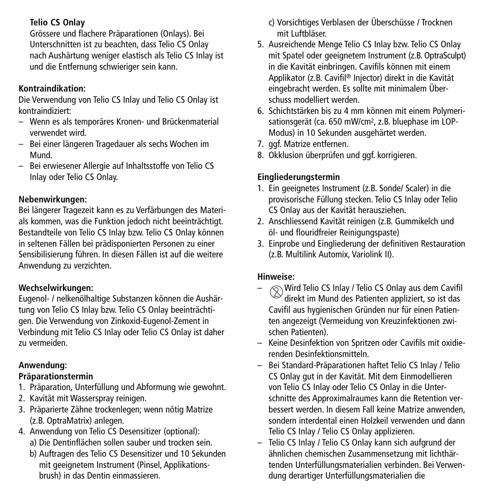 Ivoclar Vivadent Telio CS Inlay User Manual | Page 4 / 36