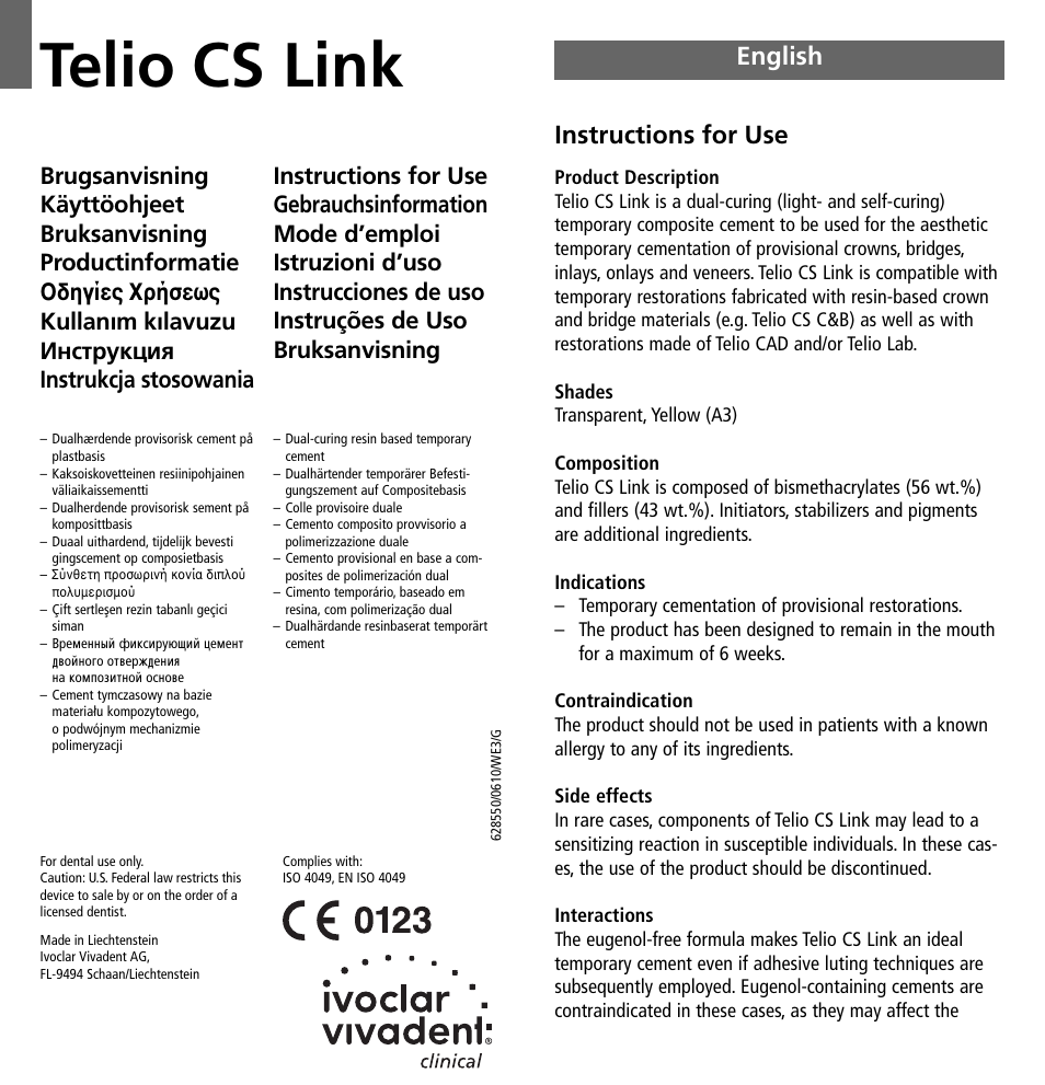 Ivoclar Vivadent Telio CS Link User Manual | 37 pages