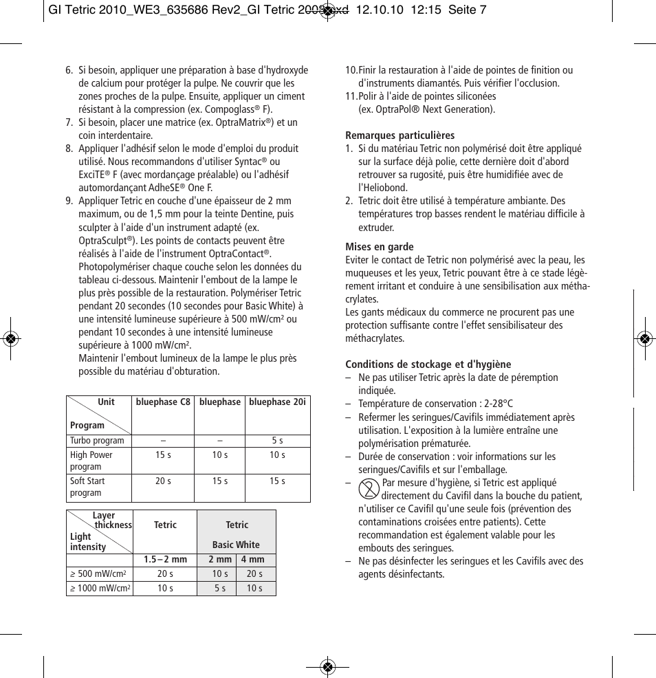 Ivoclar Vivadent Tetric User Manual | Page 7 / 32