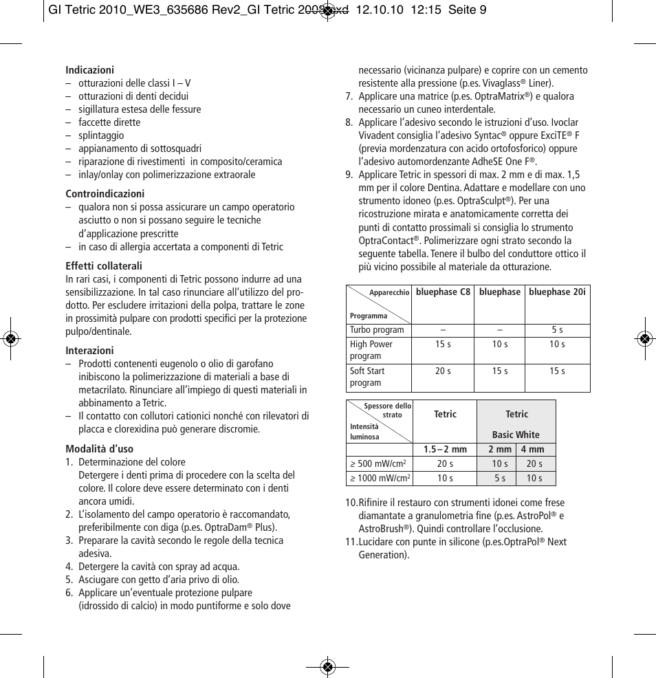 Ivoclar Vivadent Tetric User Manual | Page 9 / 32
