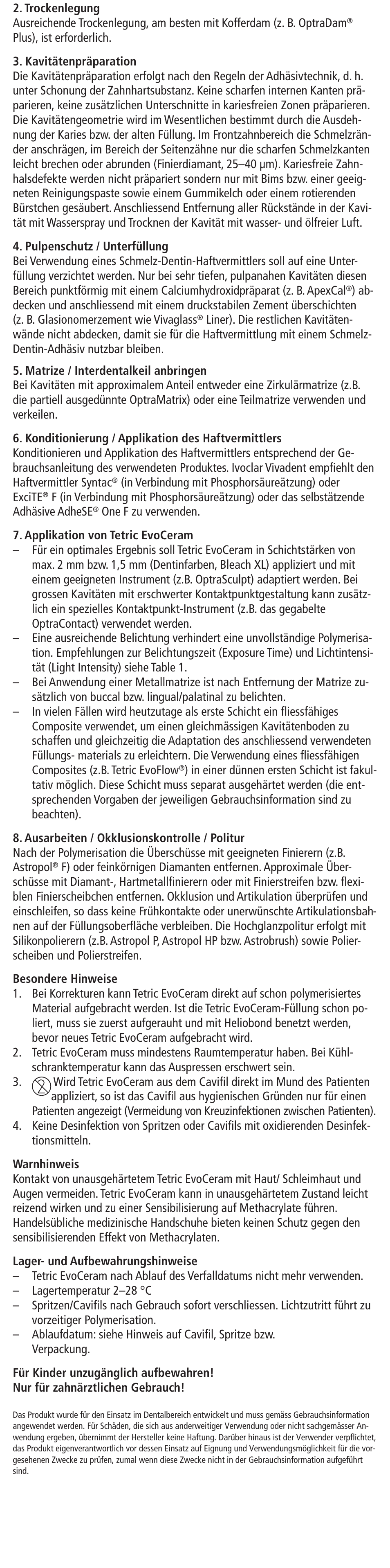 Ivoclar Vivadent Tetric EvoCeram User Manual | Page 4 / 48
