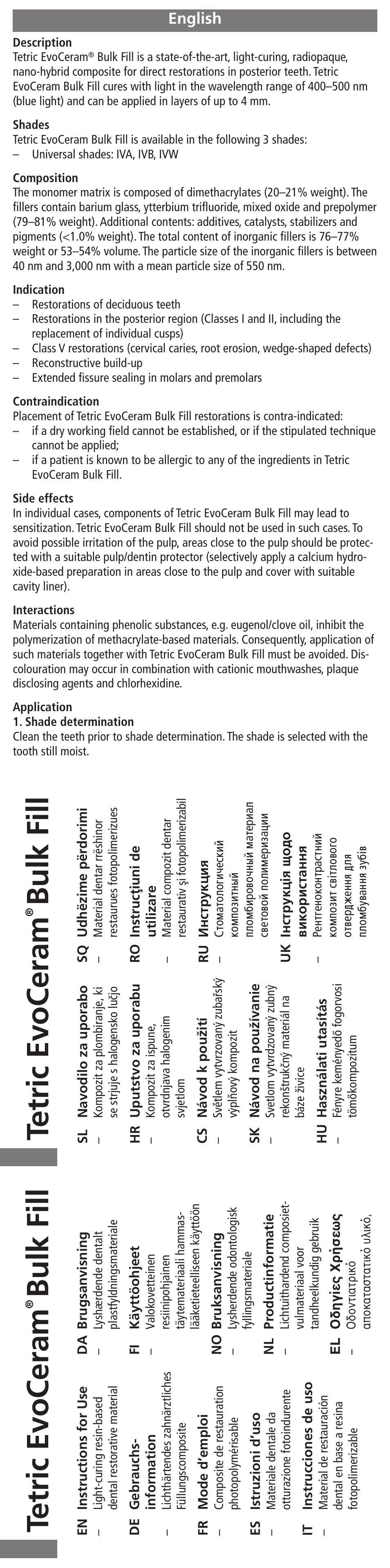 Ivoclar Vivadent Tetric EvoCeram Bulk Fill User Manual | 48 pages