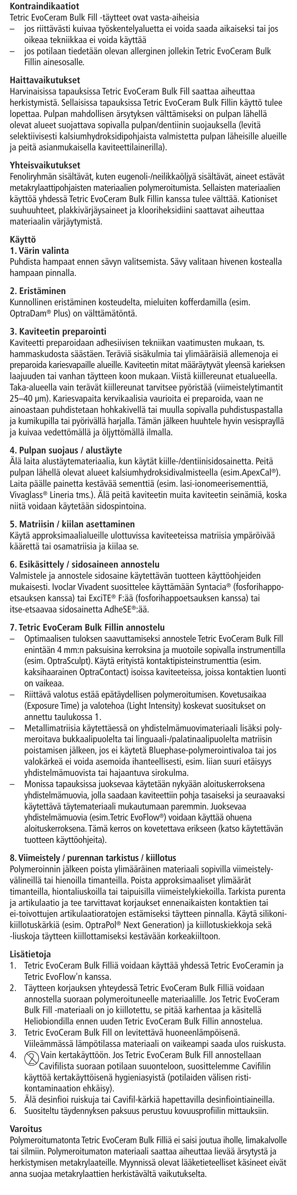 Ivoclar Vivadent Tetric EvoCeram Bulk Fill User Manual | Page 14 / 48