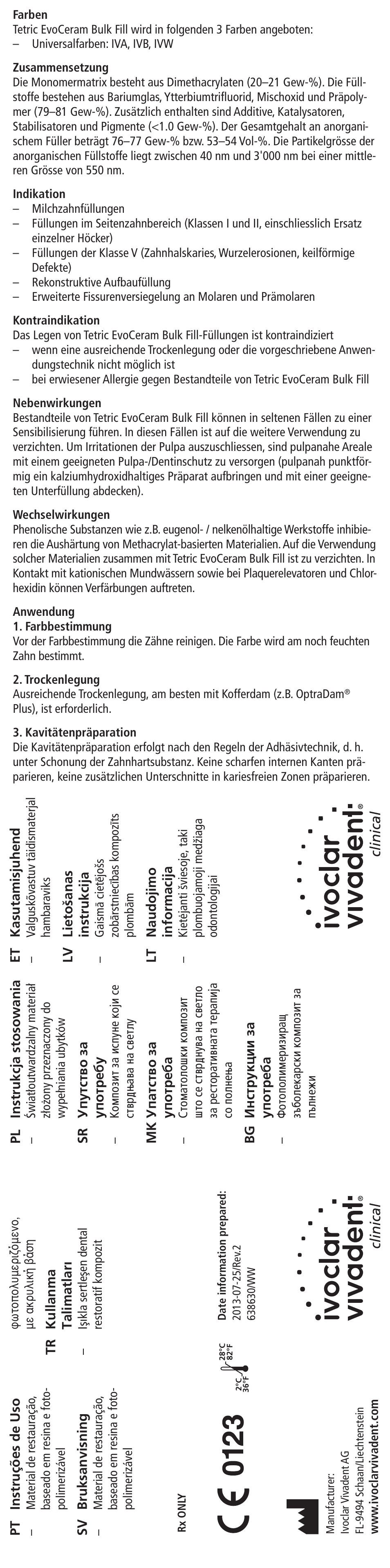 Ivoclar Vivadent Tetric EvoCeram Bulk Fill User Manual | Page 3 / 48