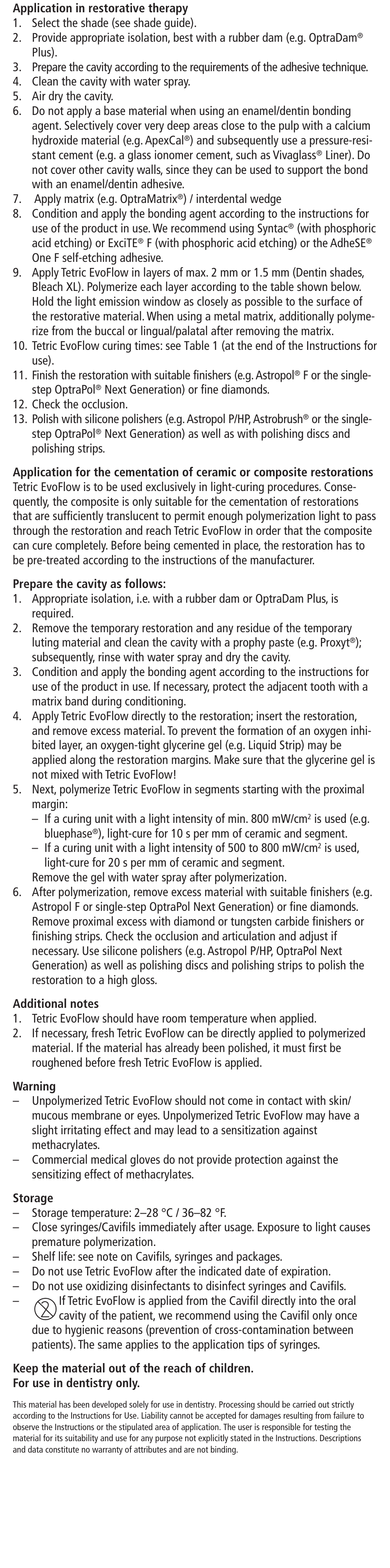 Ivoclar Vivadent Tetric EvoFlow User Manual | Page 2 / 48