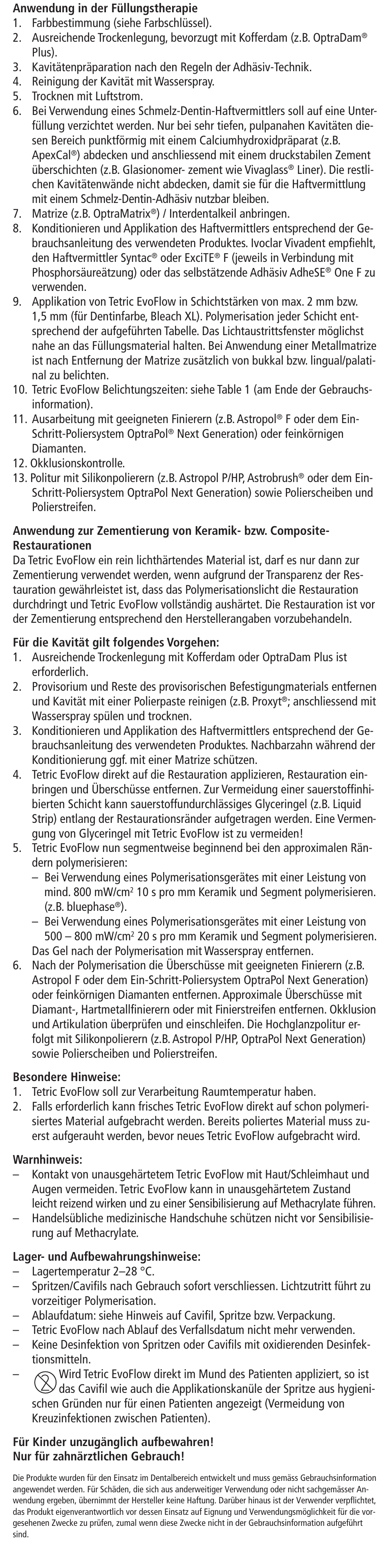 Ivoclar Vivadent Tetric EvoFlow User Manual | Page 4 / 48