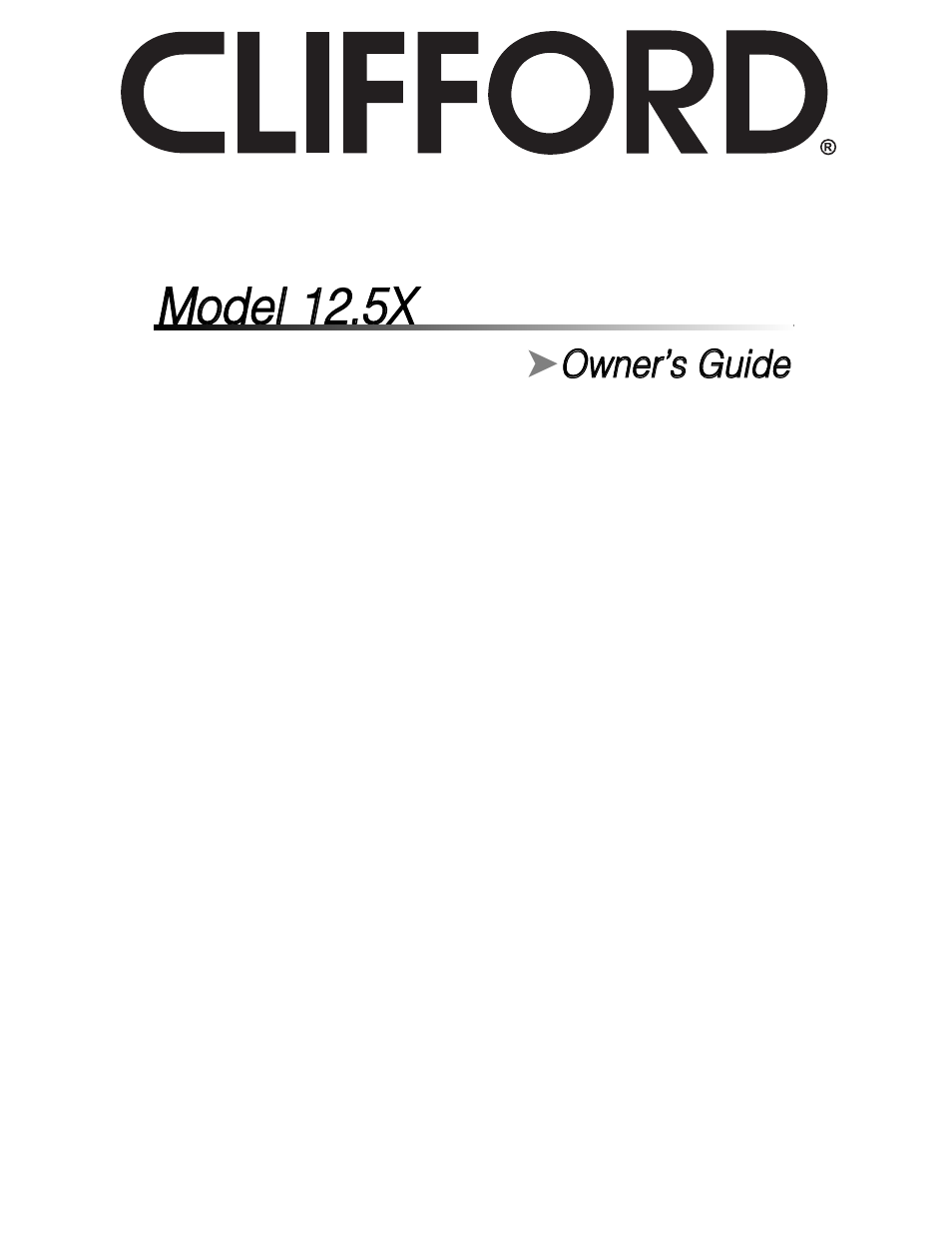 CLIFFORD 12.5X User Manual | 61 pages