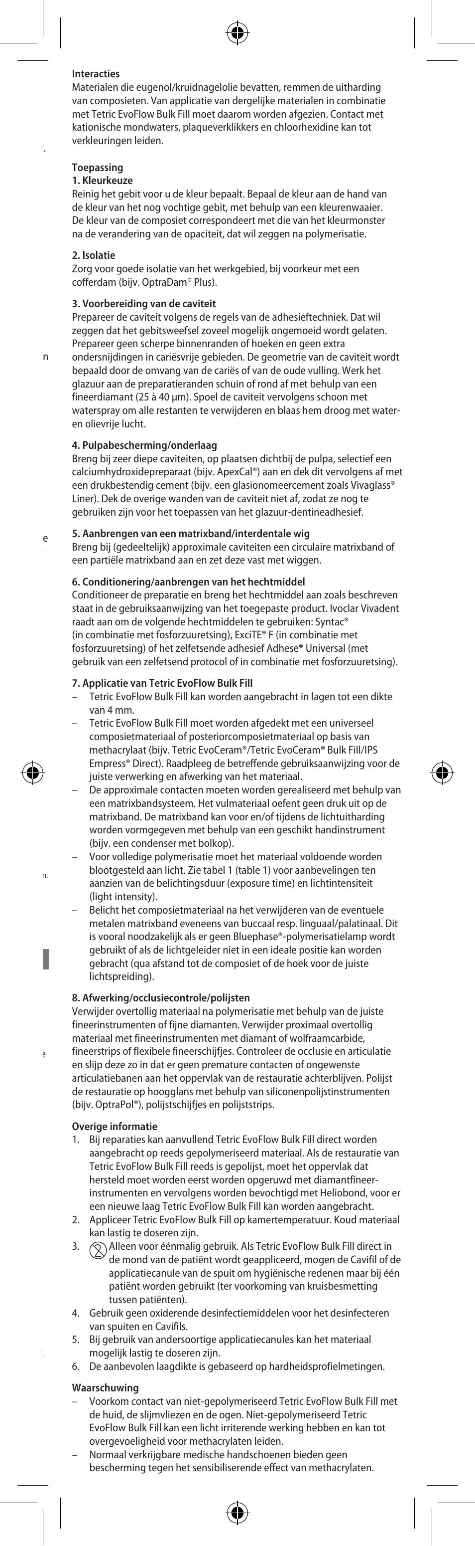 Nederlands | Ivoclar Vivadent Tetric EvoFlow Bulk Fill User Manual | Page 17 / 48