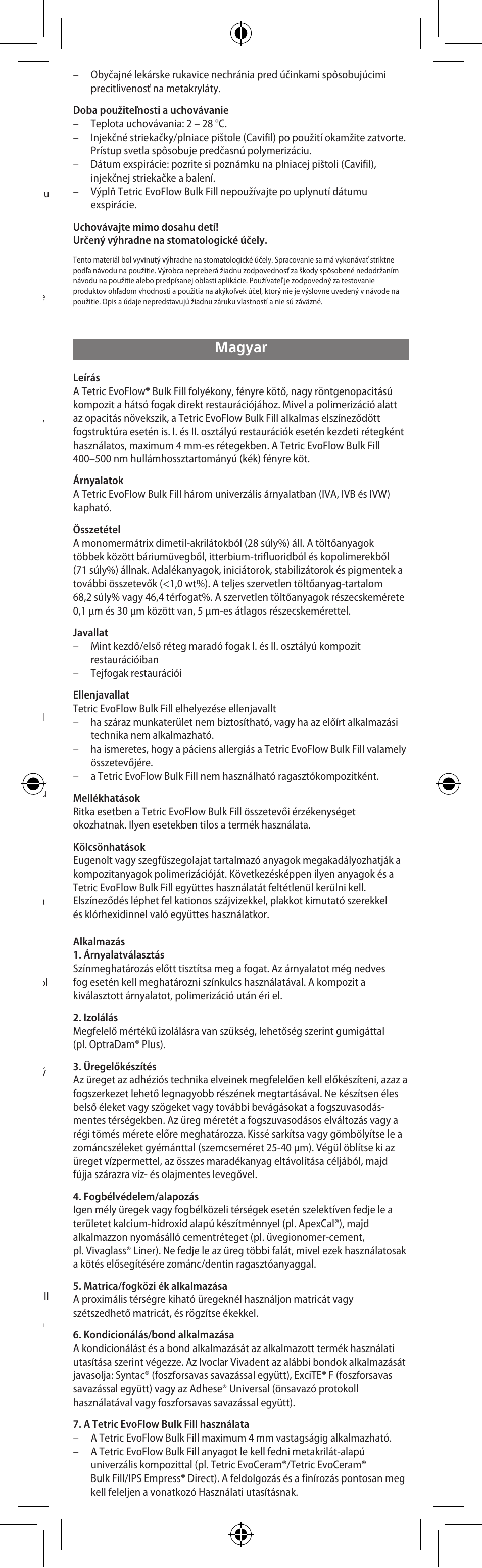 Magyar | Ivoclar Vivadent Tetric EvoFlow Bulk Fill User Manual | Page 27 / 48