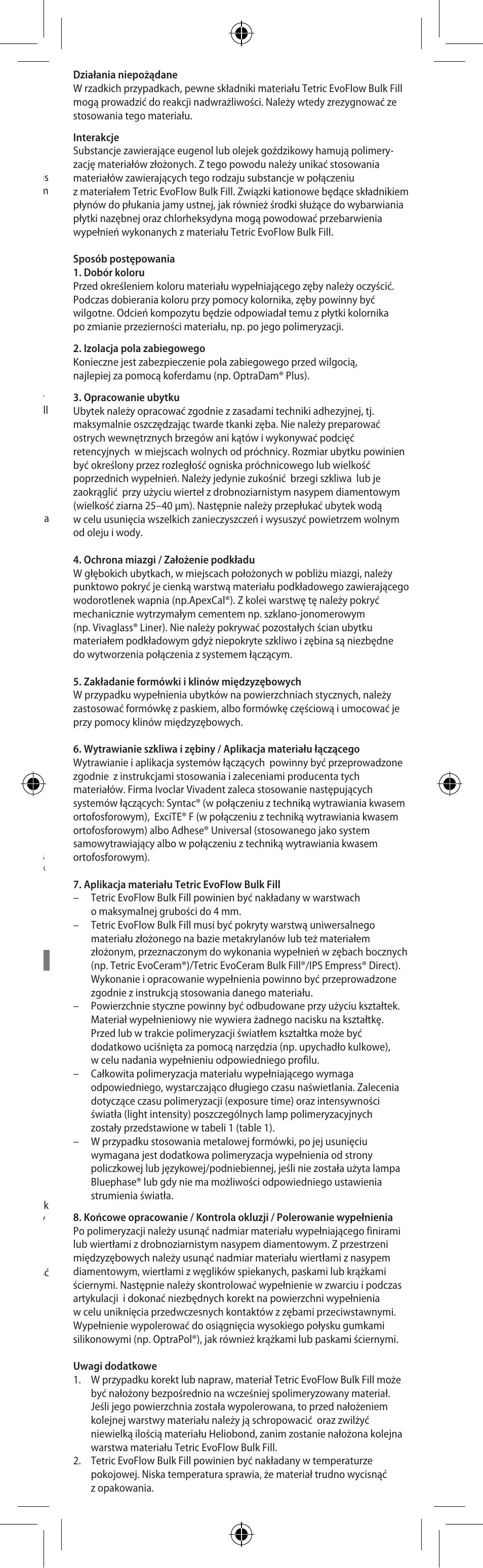 Polski | Ivoclar Vivadent Tetric EvoFlow Bulk Fill User Manual | Page 29 / 48