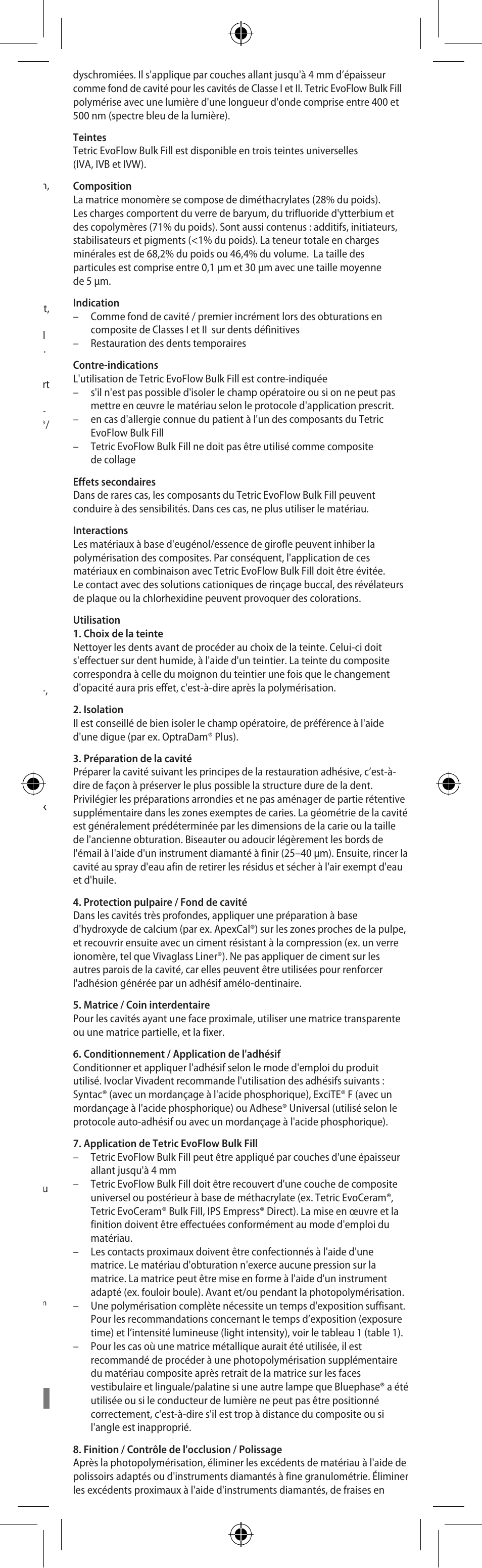 Français | Ivoclar Vivadent Tetric EvoFlow Bulk Fill User Manual | Page 5 / 48