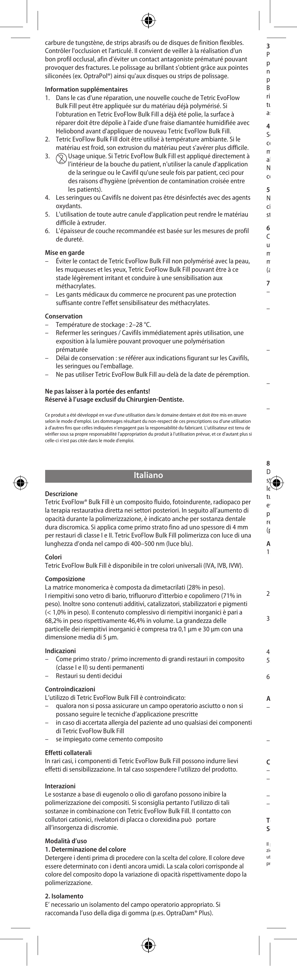 Italiano | Ivoclar Vivadent Tetric EvoFlow Bulk Fill User Manual | Page 6 / 48